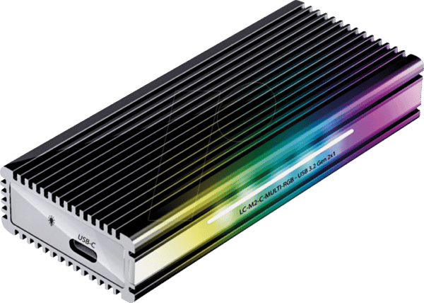 LC-M2-C-MULTIRGB - Externes M.2 SATA/NVMe SSD Gehäuse