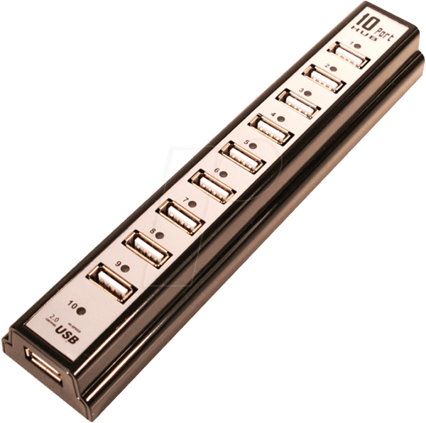 LOGILINK UA0096 - Logilink USB 2.0 Hub 10-Port mit Netzteil