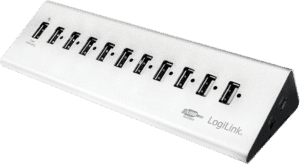 LOGILINK UA0226 - ALUMINIUM USB 2.0 HUB 10+1 Schnelladeport