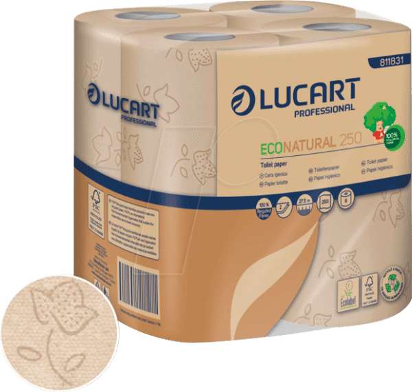 LUCA ECON 250 - Toilettenpapier 8x8 Rollen je 250 Blatt