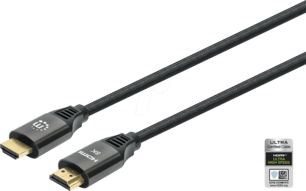 MANHATTAN 355957 - Ultra High Speed HDMI Kabel 48 GBit/s 8K 60 Hz schwarz 3 m