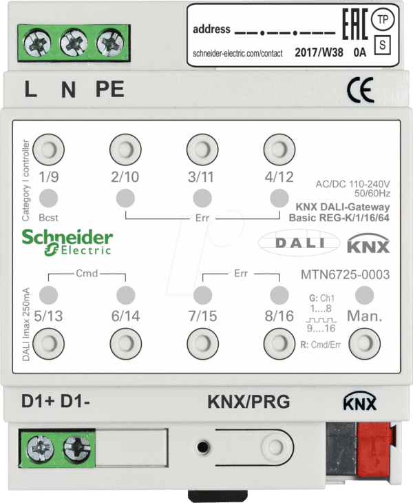 SE MTN6725-0003 - KNX DALI-Gateway Basic REG-K/1/16/64