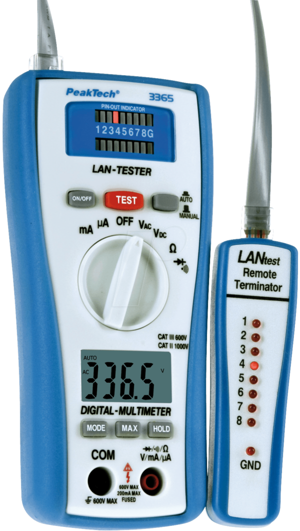 PEAKTECH 3365 - Netzwerktester mit Digital-Multimeter