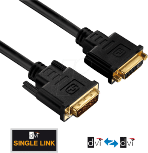 PURE PI4100-010 - DVI Verlängerung DVI 18+1 Stecker auf Buchse