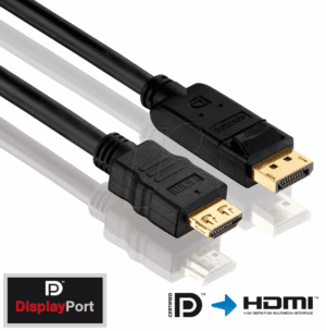 PURE PI5100-015 - DisplayPort Stecker auf HDMI A Stecker