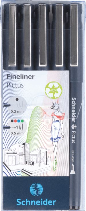 SCHNEIDER 197595 - Fineliner Pictus Etui 5 Stück