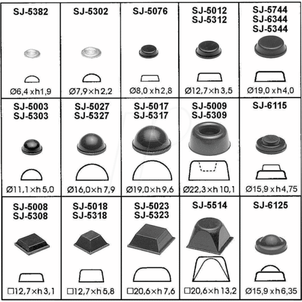 3M SJ 5308 CLEAR - Gummifüsse