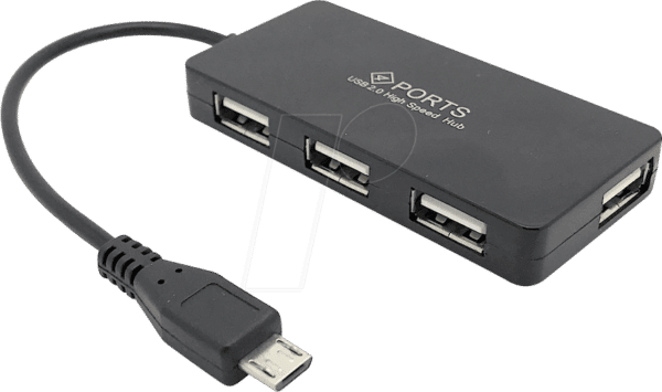 SERT 125150 - USB 2.0 4-port Micro USB OTG Hub schwarz