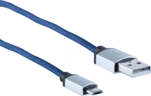 SHVP BS1450029 - USB-A-Stecker > USB MicroB Stecker Jeans blau 2m