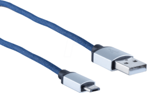 SHVP BS1450026 - USB-A-Stecker > USB MicroB Stecker Jeans blau 1m