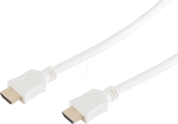 SHVP BS77473-W - HDMI-A Stecker < HDMI-A Stecker HEAC vergoldet weiß 3 m