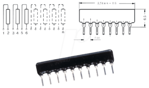 SIL 8-4 220K - Widerstandsnetzwerk