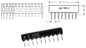 SIL 9-8 100K - Widerstandsnetzwerk