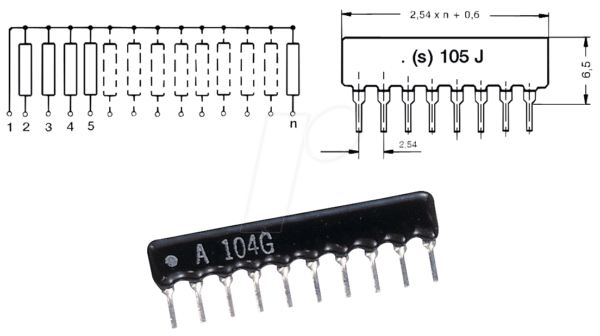 SIL 9-8 100K - Widerstandsnetzwerk