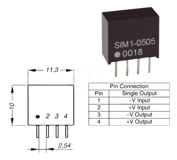 SIM1-0505 SIL4 - DC/DC-Wandler AM1S