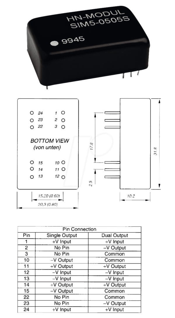 SIM5-0512D - DC/DC-Wandler AM3N