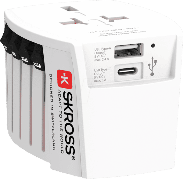 SKROSS WA MUV - SKROSS World Adapter MUV 1xUSB+1xUSB-C