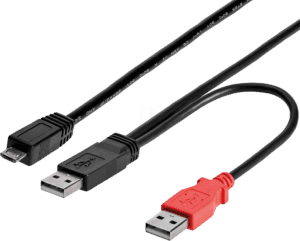 ST USB2HAUBY3 - USB 2.0 Kabel 2x USB-A auf USB Micro-B