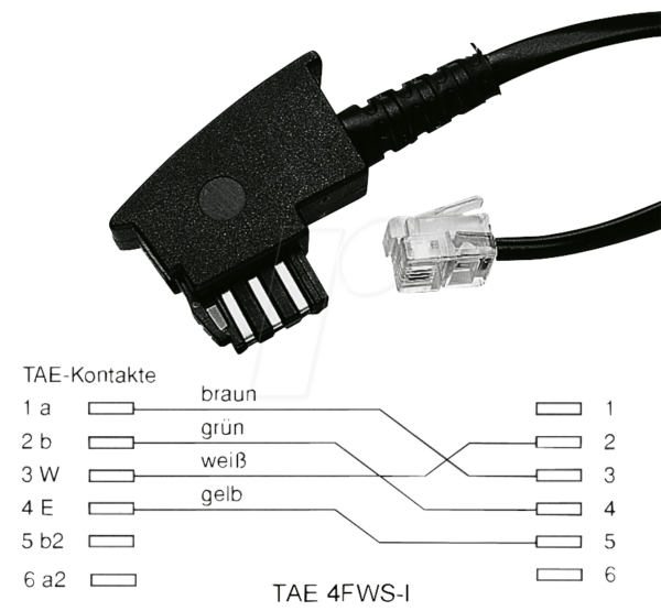 TAE 4FWS-I 6M - TAE Anschlusskabel
