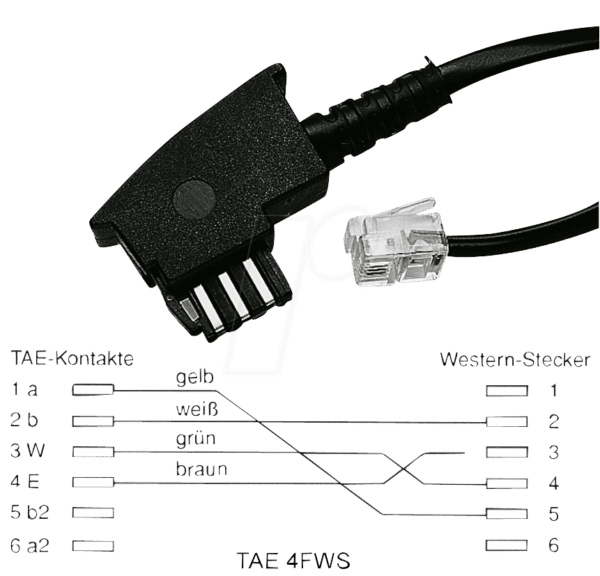 TAE 4FWS 3M - TAE Anschlusskabel