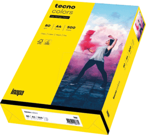 TECNO 88324403 - Papier gelb DIN A4 80 g/qm 500 Blatt