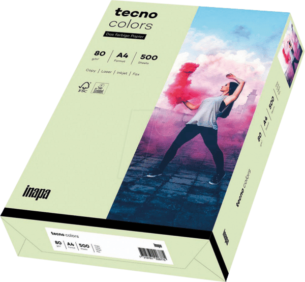 TECNO 88324413 - Papier hellgrün DIN A4 80 g/qm 500 Blatt