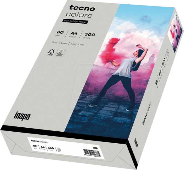 TECNO 88324423 - Papier grau DIN A4 80 g/qm 500 Blatt