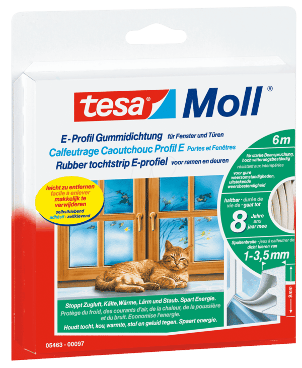 TESA 05445 WS - Gummidichtung tesamoll® E-Profil