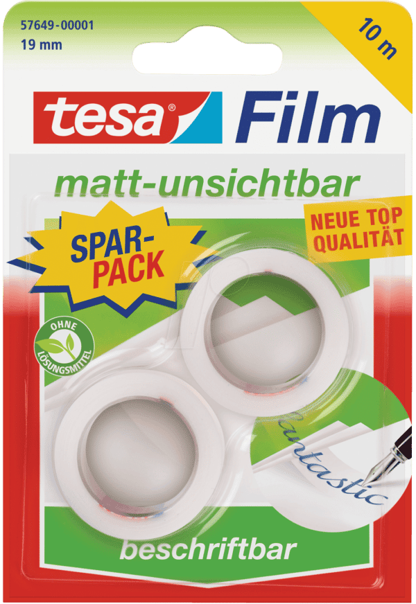 TESA 57649 - tesafilm® matt-unsichtbar 10m x 19mm / 2 Rollen