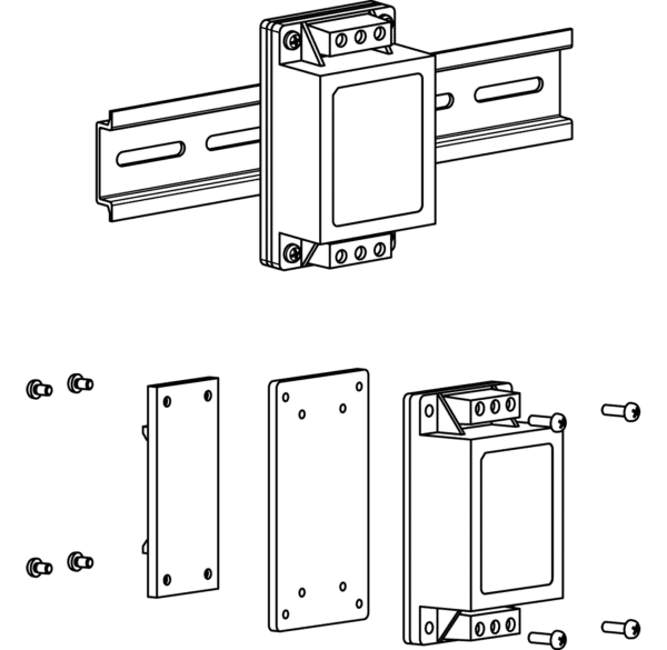 TMP-MK2 - Hutschienenmontage für TMP 60xxxC AC/DC-Wandler