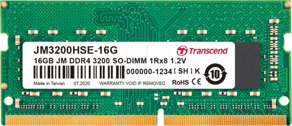 41TR1632-1022JM - 16 GB SO DDR4 3200 CL22 Transcend JetRam