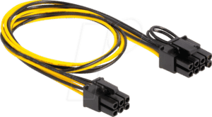 DELOCK 83004 - Kabel Power PCIE 6 Pin Bu > 8 Pin St PCIE 50 cm