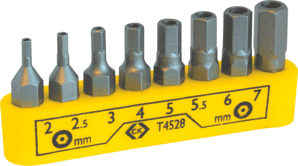 CK T4528 - Schraubendreher Bit Satz für Sechskant mit Bohrung