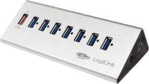 LOGILINK UA0228 - ALUMINIUM USB 3.0 HUB 7+1 Schnelladeport