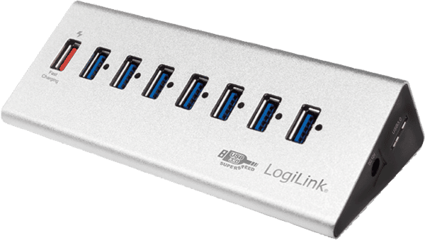 LOGILINK UA0228 - ALUMINIUM USB 3.0 HUB 7+1 Schnelladeport