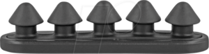DELOCK 18444 - Kabelhalter mit 5 Durchführungen selbstklebend schwarz Set 2 Stü