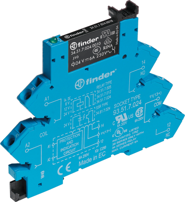 FIN 38.61.7 24V - Koppelrelais mit Zugfederklemmen