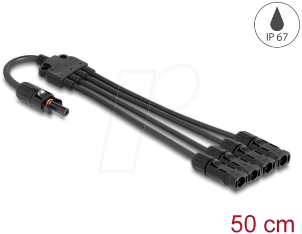 DELOCK 88227 - DL4 Solar Splitter Kabel 1 x Buchse zu 4 x Stecker 50 cm schwarz