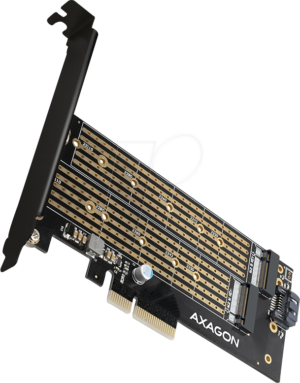 AXG PCEM2-D - PCIe x4 > 1x M.2 NVMe + 1x M.2 SATA