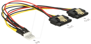 DELOCK 85236 - Floppy 4 Pin Stecker > 2 x SATA 15 Pin Buchse