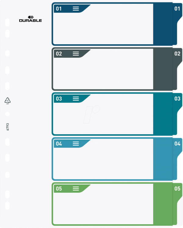 DURABLE 679327 - Kunststoffregister A4 (1-5)