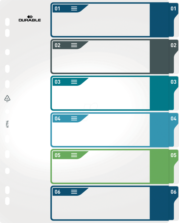 DURABLE 679427 - Kunststoffregister A4 (1-6)