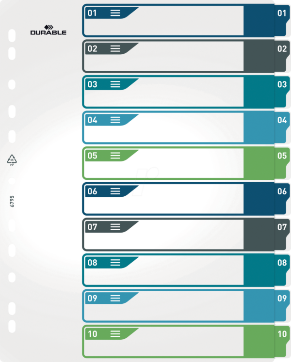 DURABLE 679527 - Kunststoffregister A4 (1-10)