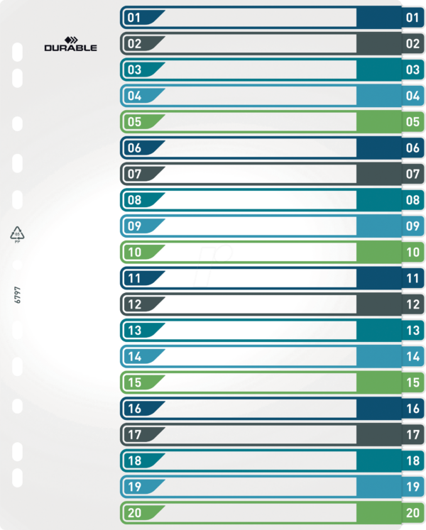 DURABLE 679727 - Kunststoffregister A4 (1-20)