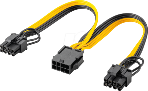 GOOBAY 60000 - 8-Pin PCIe-Buchse auf 2x 6+2 PCIe Stecker