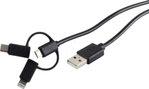 SHVP BS1415035 - USB Lade-Sync Kabel 3in1 Micro/Typ C/Lightning 2m